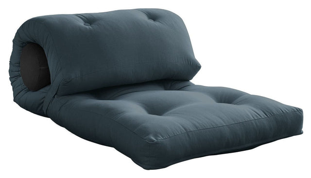 Wrap Futon, Dark Grey/Petroleum Blue - Unoliving.com