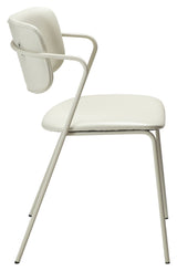 ZED Spisebordsstol, Hvid/Beige - Unoliving.com