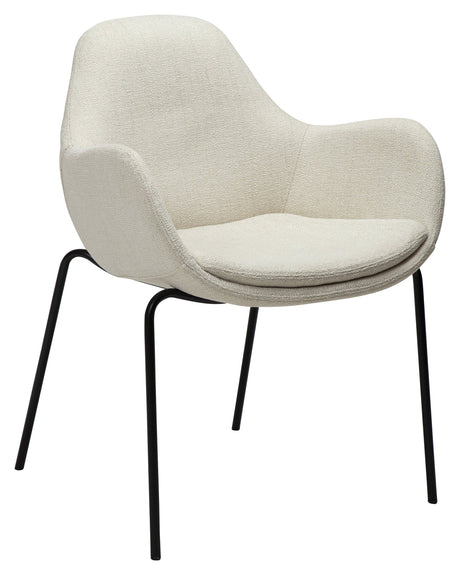 ZIMMER Spisebordsstol m. armlæn, Hvid/Beige - Unoliving.com