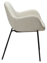 ZIMMER Spisebordsstol m. armlæn, Hvid/Beige - Unoliving.com