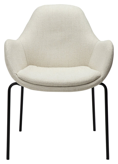 ZIMMER Spisebordsstol m. armlæn, Hvid/Beige - Unoliving.com