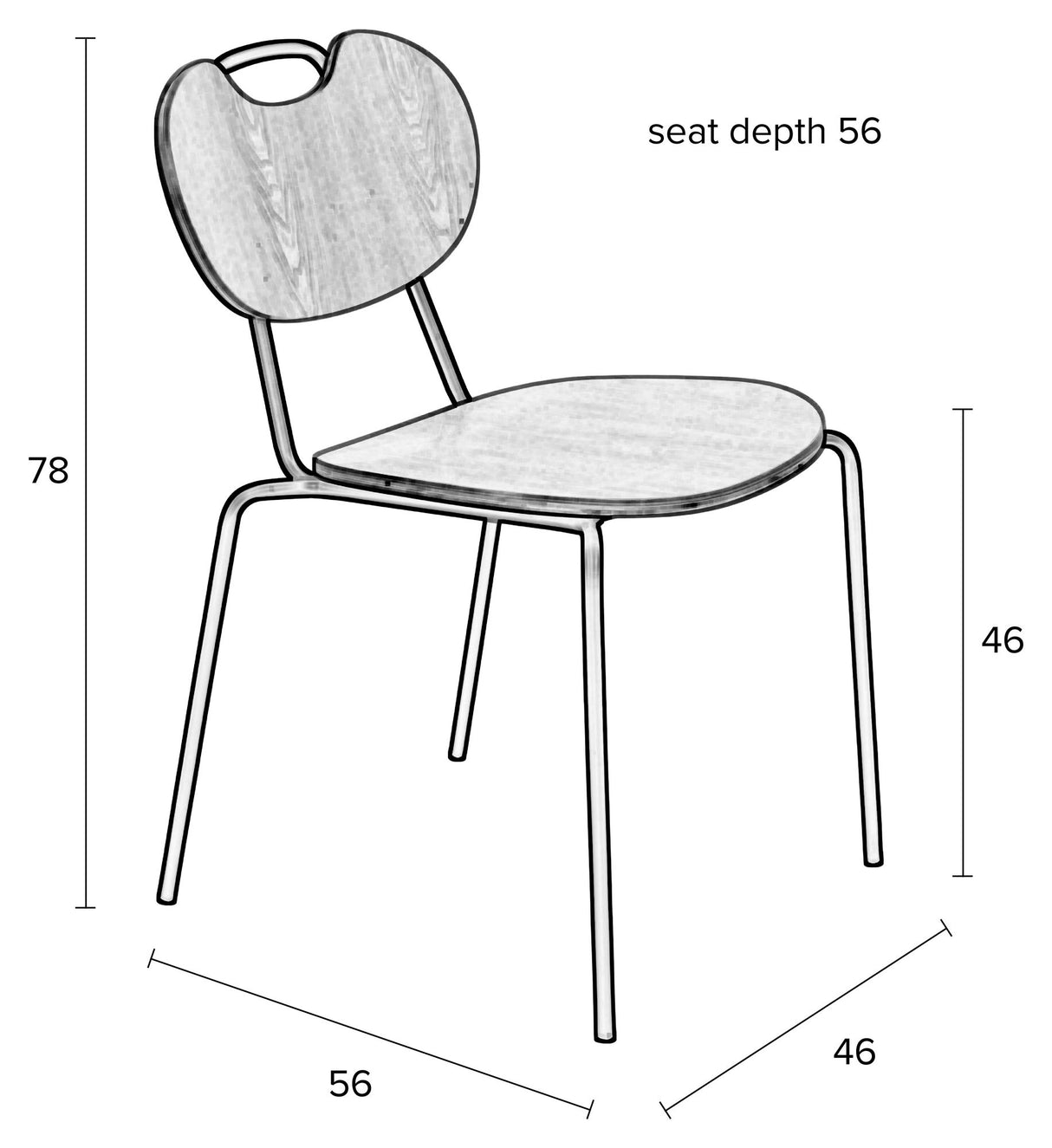 homii Aspen Spisebordsstol - Sort - Unoliving.com