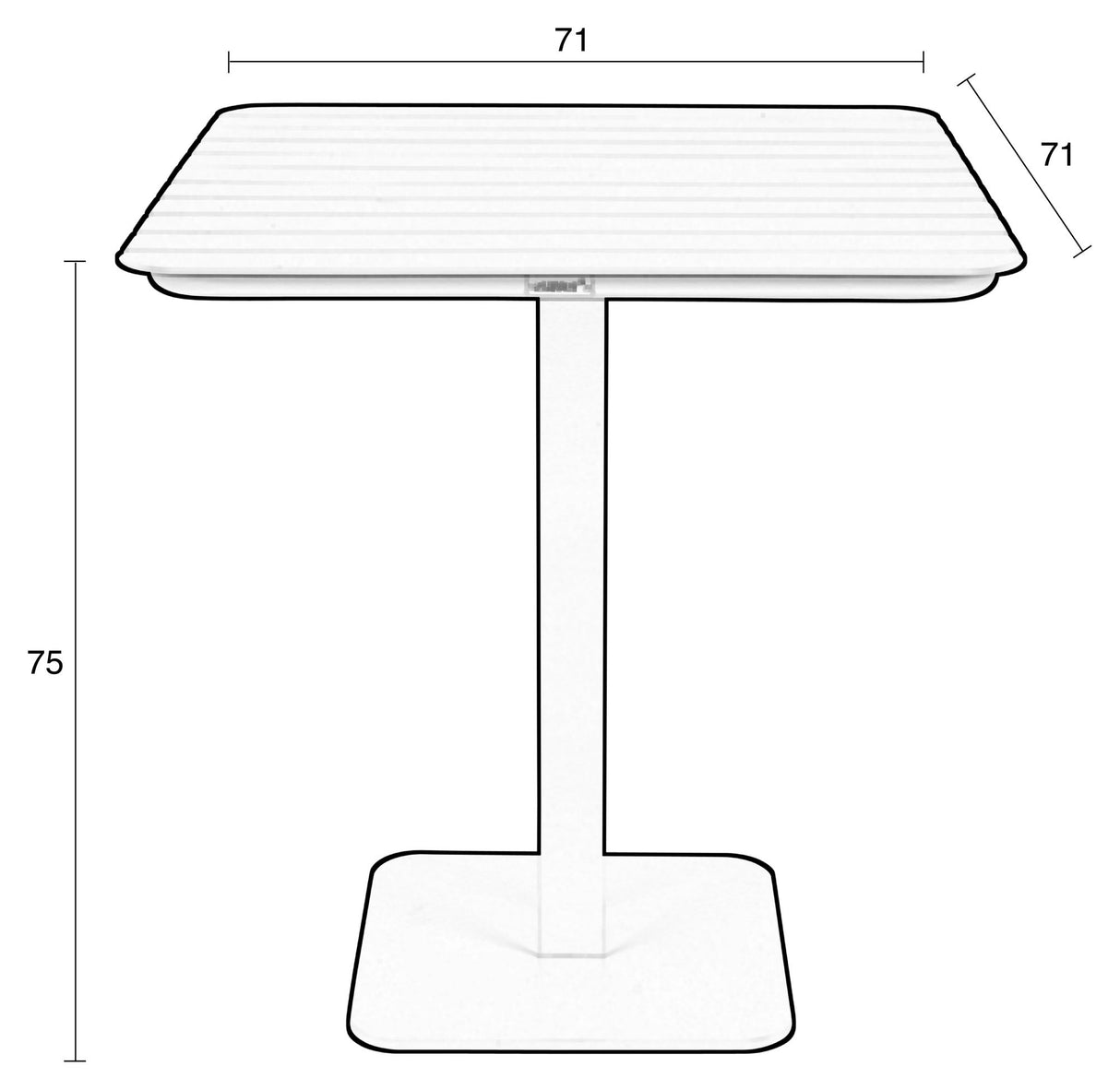 Zuiver Vondel Have Bistrobord - Clay, 71x71 - Unoliving.com