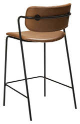 Zed barstol SH: 67cm, vintage lysebrun kunstlæder - Unoliving.com