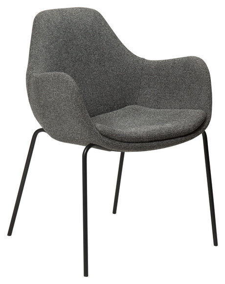 Zimmer Spisebordsstol m. arm, pebble grå bouclé stof - Unoliving.com