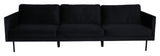 Zoom 3-pers. Sofa, Sort Velour - Unoliving.com