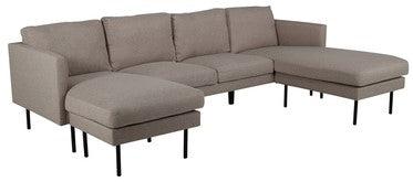 Zoom U-Sofa, Beige Stof - Unoliving.com