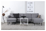 Zoom U-Sofa, Grå Stof - Unoliving.com