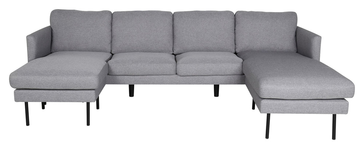 Zoom U-Sofa, Grå Stof - Unoliving.com