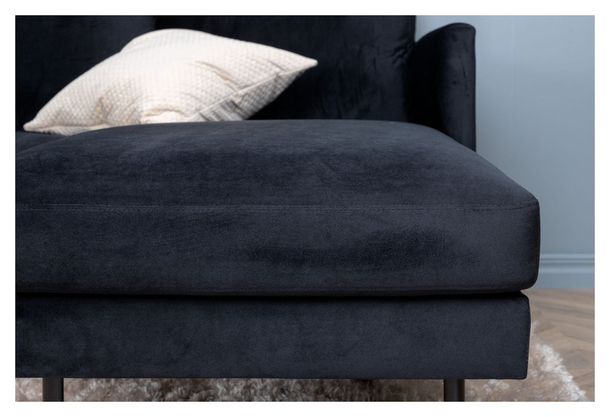 Zoom U-Sofa, Sort Velour - Unoliving.com