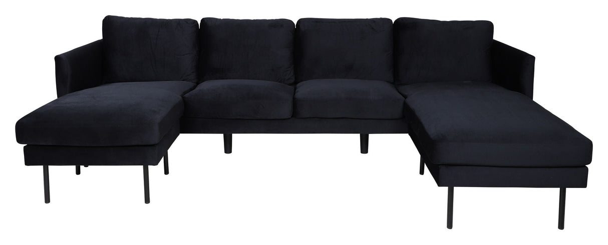 Zoom U-Sofa, Sort Velour - Unoliving.com