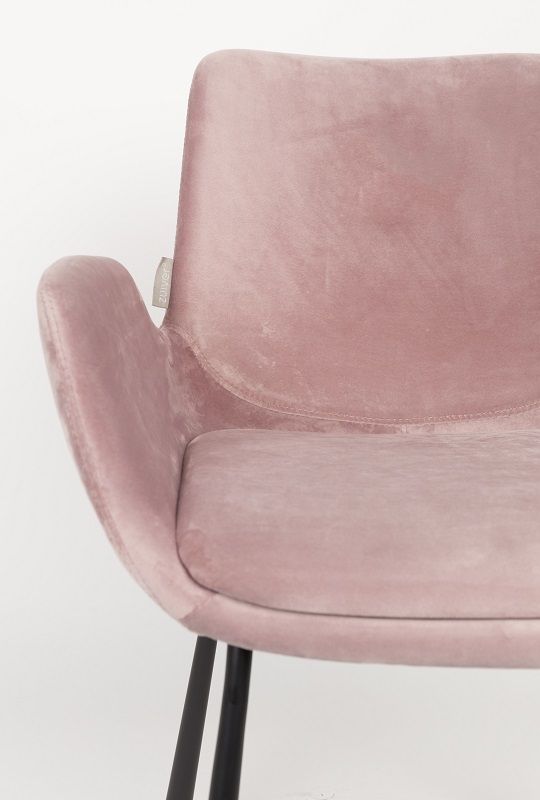 Zuiver Brit Spisebordsstol m/armlæn - Pink - Unoliving.com