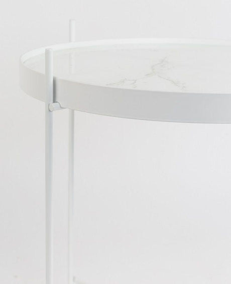 Zuiver Cupid Sidebord - Hvid Marmorlaminat Ø43 - Unoliving.com