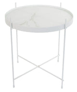 Zuiver Cupid Sidebord - Hvid Marmorlaminat Ø43 - Unoliving.com