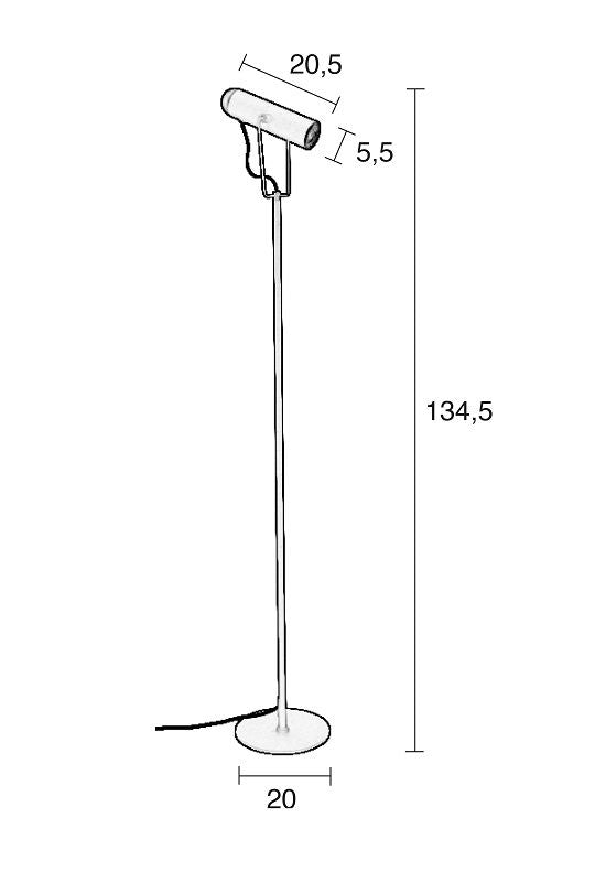 Zuiver Marlon Gulvlampe H134,5 - Sort - Unoliving.com