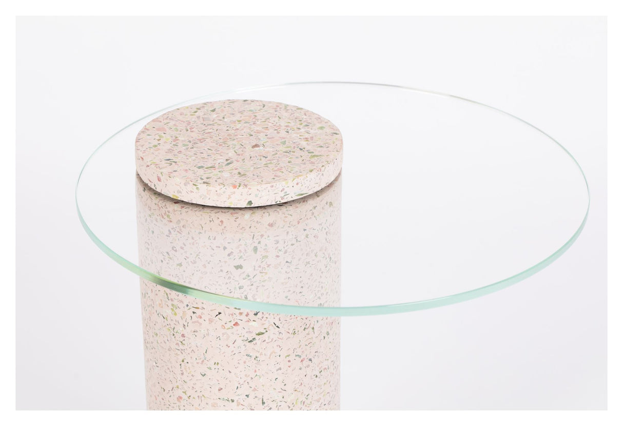 Zuiver Rosalina Sidebord - Pink Terrazzo, Ø40 - Unoliving.com