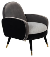 Zuiver Sam Loungestol - Velour Sort/Grå - Unoliving.com