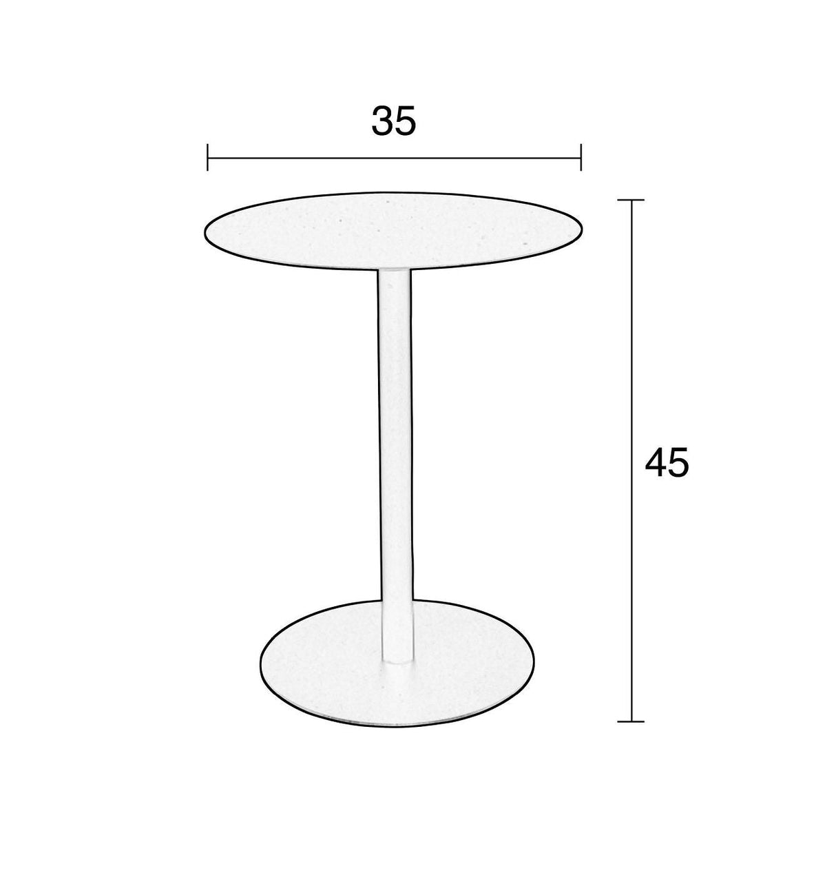 Zuiver Snow Sidebord S Ø35 - Sort