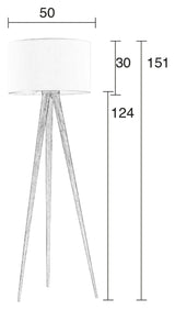 Zuiver Tripod Wood Gulvlampe - Hvid - Unoliving.com