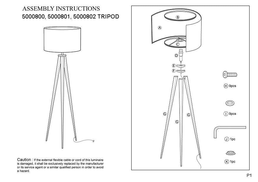 Zuiver Tripod Wood Gulvlampe - Hvid - Unoliving.com