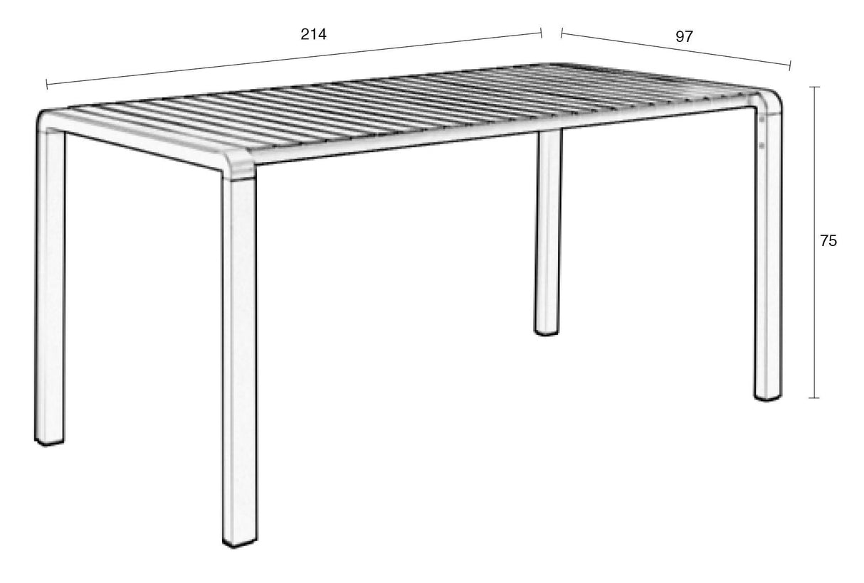 Zuiver Vondel Havebord - Clay, 214x97 - Unoliving.com