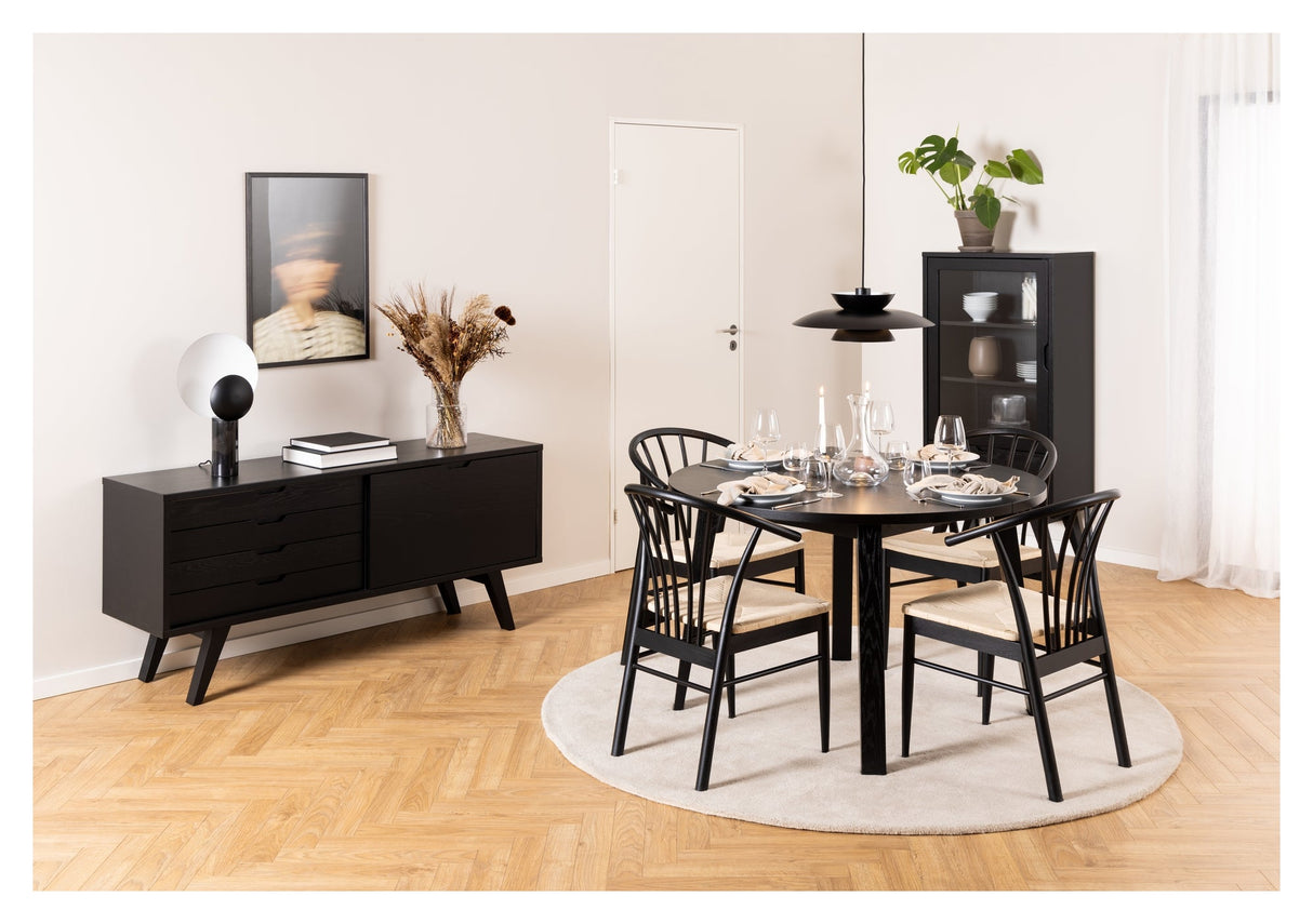 A - Line, spisebord Ø120 - sort - UNOLIVING.COM