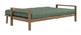 Knob Sovesofa, Brun lakeret fyrretræ, Olive Green - Unoliving.com