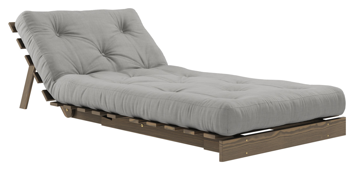 Roots 90 Sovesofa, Brun lakeret fyrretræ, Grey - Unoliving.com