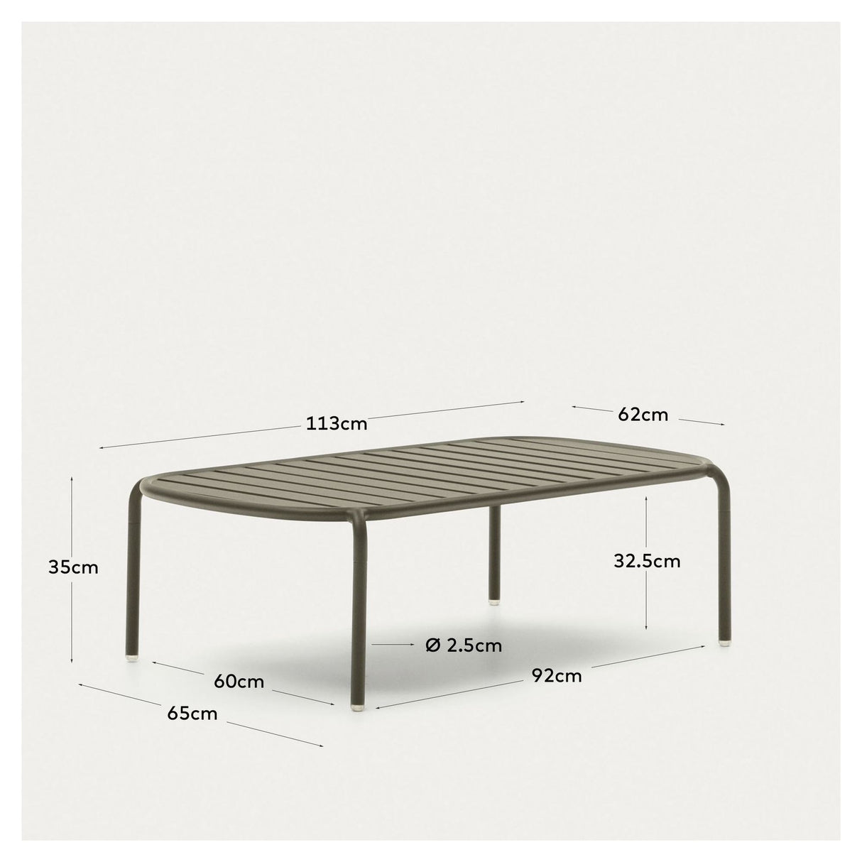 Joncols Loungebord, Grøn alu, Ø110x62 - Unoliving.com