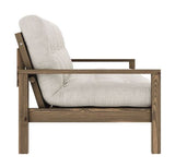 Knob Sovesofa, Brun lakeret fyrretræ, Ivory fløjl - Unoliving.com