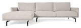 Galene 3-pers. Sofa m. højrevendt chaiselong, B254, Beige chenille - Unoliving.com