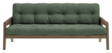 Grab Sovesofa, Brun lakeret fyrretræ, Olive Green - Unoliving.com