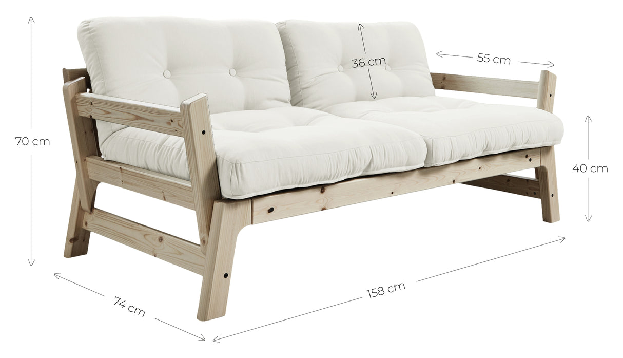 Step Sovesofa, Fyrretræ/Ler brun - Unoliving.com