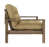 Knob Sovesofa, Brun lakeret fyrretræ, Wheat Beige - Unoliving.com