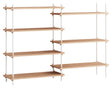 Shelving System, 2 fag, 7 hylder, H:115, Eg/Hvid - Unoliving.com