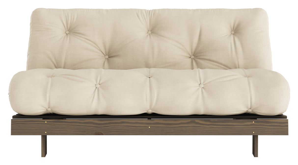 Roots 160 Sovesofa, Brun lakeret fyrretræ, Beige - Unoliving.com