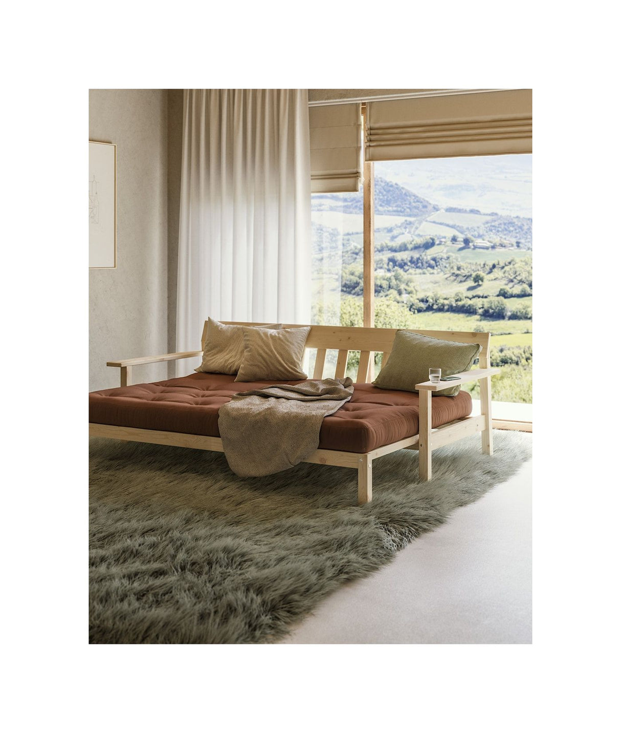 Unwind Sovesofa 190x100, Ler brun - Unoliving.com