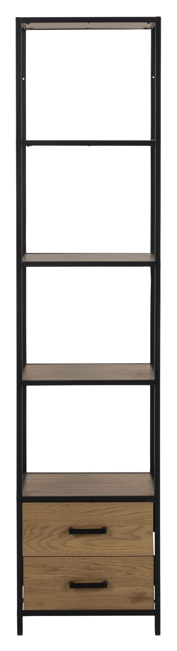 Seaford Reol m. 2 skuffer, Natur MDF, 185x42x35 - Unoliving.com