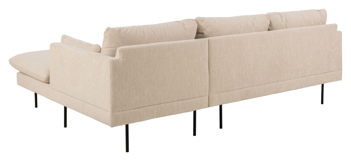 Selena Sofa m. chaiselong Beige, Højrevendt