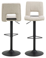 Sylvia Barstol m. drejefunktion og gaslift, Beige stof - Unoliving.com