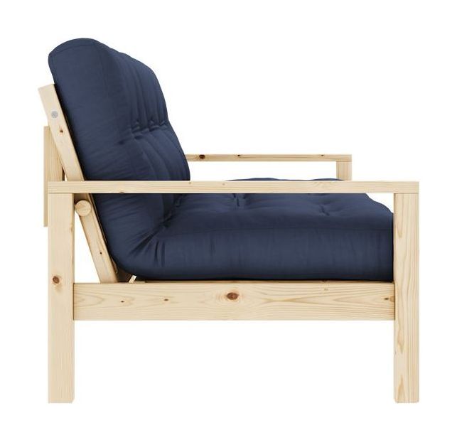 Knob Sovesofa, Lakeret fyrretræ, Navy - Unoliving.com