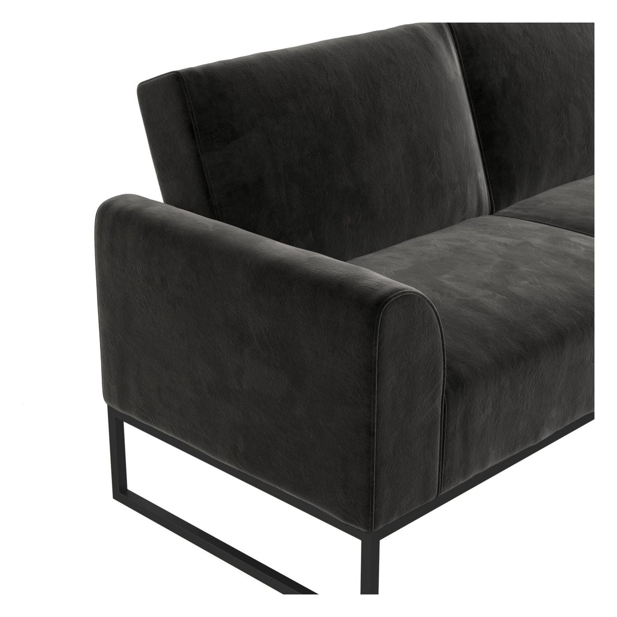 Adley Coil Sovesofa, Sort fløjl - UNOLIVING.COM