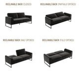 Adley Coil Sovesofa, Sort fløjl - UNOLIVING.COM