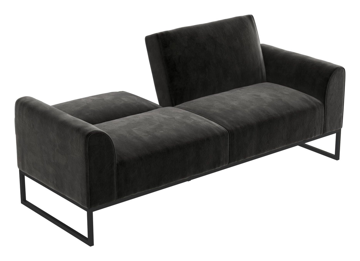 Adley Coil Sovesofa, Sort fløjl - UNOLIVING.COM