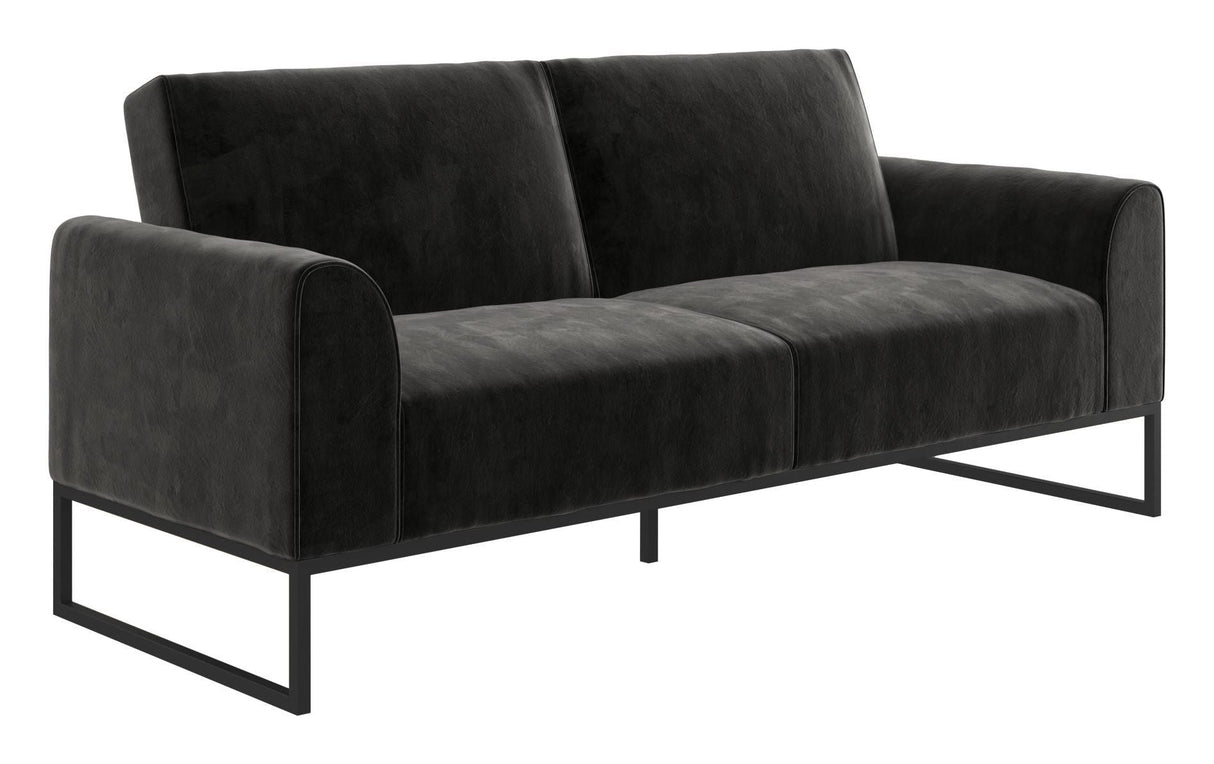 Adley Coil Sovesofa, Sort fløjl - UNOLIVING.COM