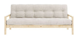 Knob Sovesofa, Lakeret fyrretræ, Ivory fløjl - Unoliving.com