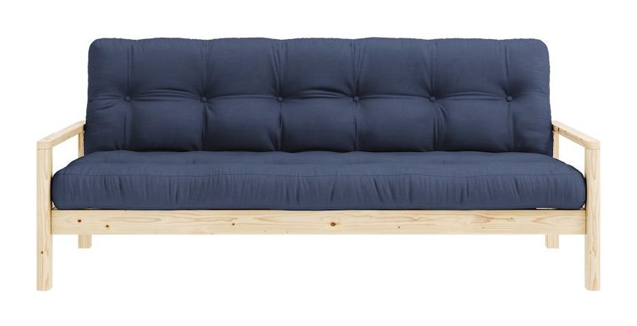 Knob Sovesofa, Lakeret fyrretræ, Navy - Unoliving.com