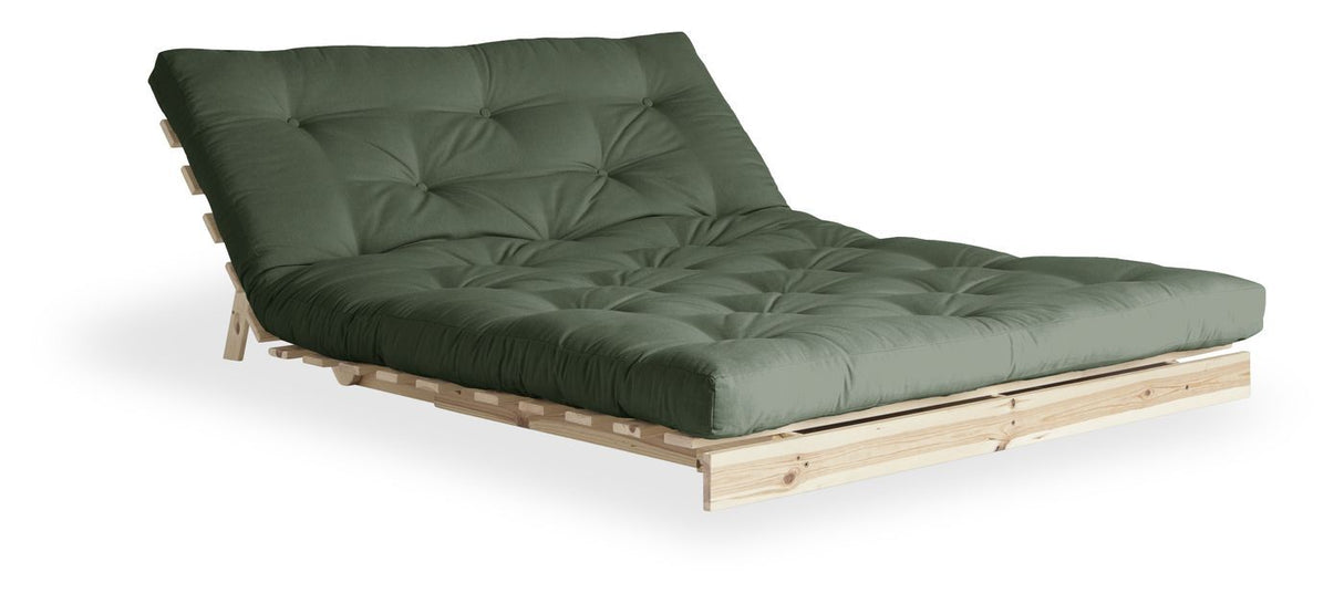 Roots 140 Sovesofa, Olive Green/Natur - Unoliving.com