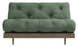 Roots 140 Sovesofa, Brun lakeret fyrretræ, Olive Green - Unoliving.com