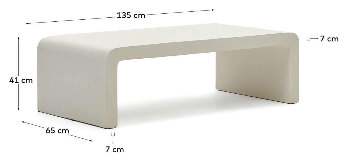 Aiguablava Loungebord, Hvid, 135x65 - UNOLIVING.COM